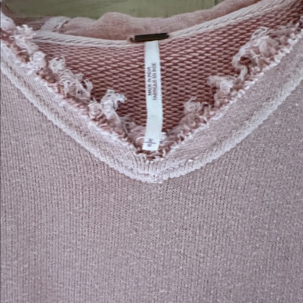 Free People Dusty Rose Peplum Hoodie Tunic - Picture 2 of 2